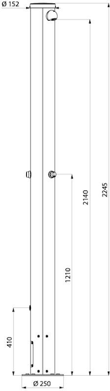 thumbnail of Delabie Standbrause für Außenbereich mit 2 Duschen + 1 Fußbrause