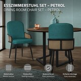 thumbnail of ML-Design Esszimmerstühle 6er Set Petrol, Stoff, Rattan-Optik Armlehnen, gepolstert, Metallbeine, ergonomische Küchen- & Esszimmerstühle