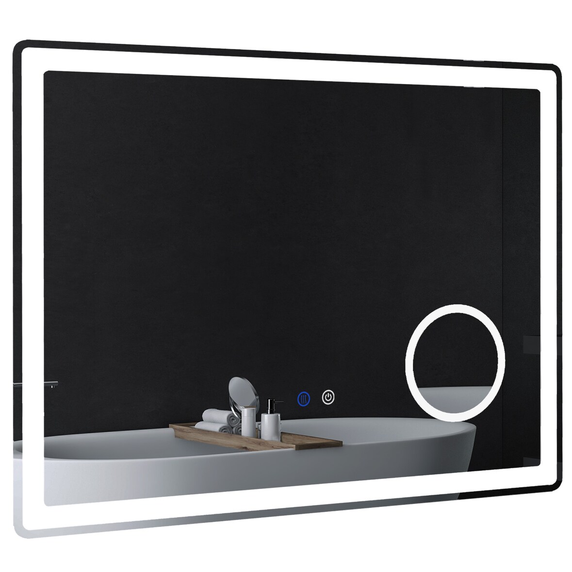 4goodz Badkamerspiegel 80x60 cm LED met 3x Vergroting - anti-fog