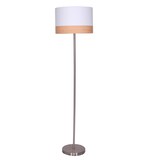 thumbnail of SalesFever Stehleuchte rund | 1-flammig | Lampenschirm Stoff mit Holzdekor | Gestell Metall | B 38 x T 38 x H 151 cm | weiß-Holzoptik