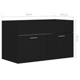 thumbnail of vidaXL Waschbeckenunterschrank Schwarz 80x38,5x46 cm Holzwerkstoff