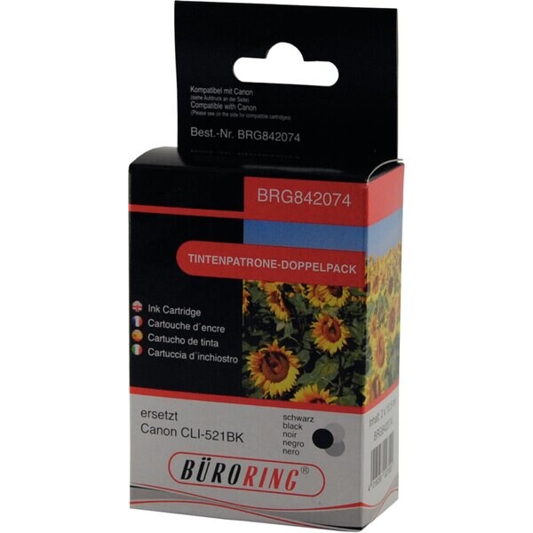 Dual Pack Photo schwarz, für Canon PIXMA, ersetzt Canon CLI-521BK, Inhalt: 2 x Photo schwarz