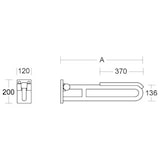 thumbnail of pba 01 Stützklappgriff, Armpolster 600mm aus Nylon