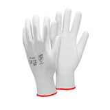 thumbnail of ECD Germany 12 Paar Arbeitshandschuhe Gr. 7-S mit PU-Beschichtung, Weiß, Mechanikerhandschuhe Montagehandschuhe Schutzhandschuhe Gartenhandschuhe