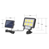 thumbnail of Lâmpada solar LED com sensor de movimento 72 LED-COB regulável com controlo remoto Luz solar Exterior jardim impermeável.