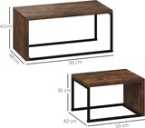 thumbnail of Couchtisch Set 90x48x42 cm mit Satztisch stapelbar MDF Metallgestell Beistelltische im 2er Set Rustikales Braun+Schwarz