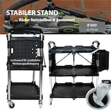 thumbnail of Servicewagen klappbar 65 Kg Traglast Beistellwagen mit Seitentasche Montagewagen Servierwagen