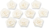 thumbnail of 10 Satinrosen 3cm Rosenköpfe Stoffrosen Stoffblumen Satinröschen Streudeko Bastelblumen Tischdeko Geschenkdeko Vasendeko Floristik Ivory