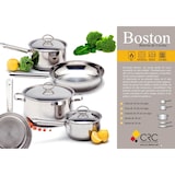 thumbnail of Batería de Cocina en Acero Inoxidable (8 piezas), 1 Cazuela (24 cm), Cazos (16 cm, 18 cm), Sartenes (20 cm, 24 cm), Tapas (16 cm, 18 cm, 24 cm)