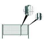 thumbnail of Gartentor Zauntor Einfahrtstor Stabmattenzaun Doppelflügel Grün 1200 x 3500 mm