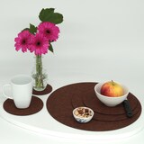 thumbnail of BIASTO - Premium Filz Untersetzer - rund 20cm - Farbe: braun-meliert (HF033). Design Glas-Untersetzer für Getränke, Tisch, Bar, Tasse, Vase