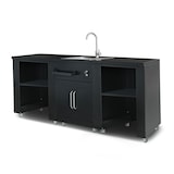 thumbnail of 3-delige buitenkeuken met zwarte spoelbak Oviala