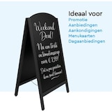 thumbnail of BRASQ Krijtstoepbord Elegance Zwart - 70x130 CM - Krijtbord - Reclamebord - Stoepbord - Dubbelzijdig - voor Binnen en Buiten - Horeca