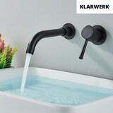 thumbnail of NAVIS | Badarmatur Wandmontage 2-teile Schwarz matt | Schlichte Edelstahl Mischbatterie Wandarmatur Bad | Hotel Gastro Wasserhahn Waschtischarmatur