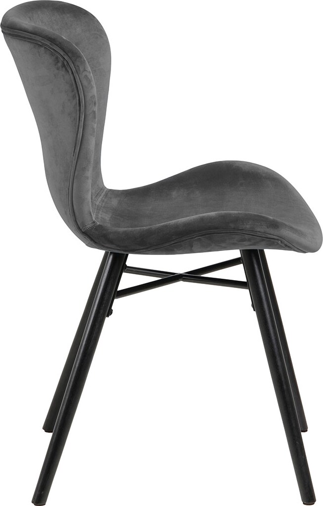 Batilda -A1 Esszimmerstuhl Velours grau. 2er Set