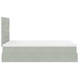 thumbnail of vidaXL Ottoman-Bett mit Matratzen & LEDs Hellgrau 120x200 cm Samt