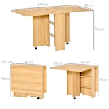 thumbnail of HOMCOM Tavolo Pieghevole Multiuso con Ruote e 2 Ribalte Colore Legno