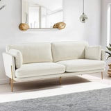 thumbnail of Sofá de 3 plazas en tela bouclette color crudo