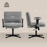 thumbnail of Bürostuhl Drehstuhl 76x70x97 cm höhenverstellbar mit hochklappbaren Armlehnen Leinenoptik atmungsaktiver Stoff Stahlbasis Grau