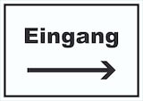 thumbnail of Eingang Schild mit Text und Richtungspfeil rechts Zugang Eintritt waagerecht A6 (105x148mm)