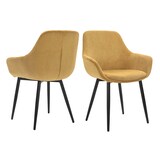 thumbnail of SalesFever Armlehnstuhl  | 2er Set | Cord-Optik | Strukturstoff (100% Polyester) | B 64 x T 59 x H 86 cm | Gold