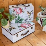 thumbnail of HMF Vintage Deko Koffer aus Holz, Aufbewahrungsbox mit Deckel und Ledergriff, stilvolle Aufbewahrung und Geschenkidee, Rose, 2er Set, 38 + 44 cm