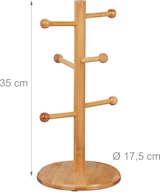 thumbnail of Relaxdays Brezelständer aus Bambus, 6-armig, Höhe 35 cm, auch als Wurstständer oder Tassenhalter, Brezelbaum Holz, natur
