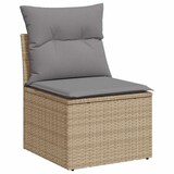 thumbnail of vidaXL 6-tlg. Garten-Sofagarnitur mit Kissen Beige Poly Rattan Akazie