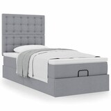 thumbnail of vidaXL Ottoman-Bett mit Matratze Hellgrau 80x200 cm Stoff