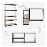 thumbnail of PROREGAL Étagère charge lourde GIANT TIGER, HxLxP 200x120x40cm, 265kg par Niveau, 5 Niveaux, Noir, Étagère robuste de garage, atelier, cave