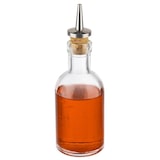 thumbnail of APS 40512 – Azijn- en olieflacon Ø 5 cm, hoogte 15,5 cm, 100 ml, glazen fles, schenktuit van kurk/roestvrij staal