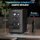 thumbnail of HOMCOM Cantinetta Vino Frigo per 8 Bottiglie con Ripiani Regolabili
