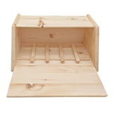thumbnail of Metallfreie Brotbox mit Klappe und Gravur aus Zirbenholz Massiv Brotkasten 40.10-047