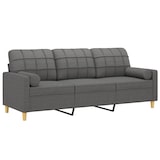 thumbnail of vidaXL 3-Sitzer-Sofa mit Zierkissen Dunkelgrau 180 cm Stoff