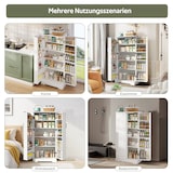 thumbnail of Küchenschrank Weiß 60x35x128 cm mit LED-Sensorleuchte, höhenverstellbaren Einlegeböden und Kippschutz, MDF wasserfest mit Türen und Ablagen