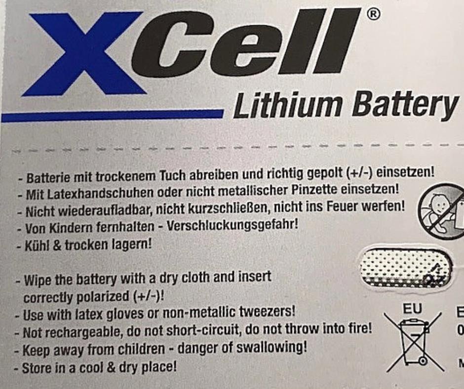 100er Spar-SET XCell CR2032 Lithium-Knopfzelle 3V / 220mAh