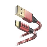 thumbnail of Hama Reflective USB Kabel 1,5 m USB 2.0 USB A USB C Rot