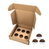 thumbnail of Caixa Cartao Micro Kraft 140x140x50mm 6 brigadeiros s/ janela