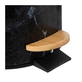 thumbnail of Poubelle en métal Noir marbré et couvercle en bambou 3 L