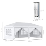 thumbnail of Outsunny carpa plegable 5,85x2,95x2,7 m cenador de jardín con 4 paneles 4 ventanas 2 puertas con cremallera 1 bolsa anti-UV y 12 orificios de drenaje