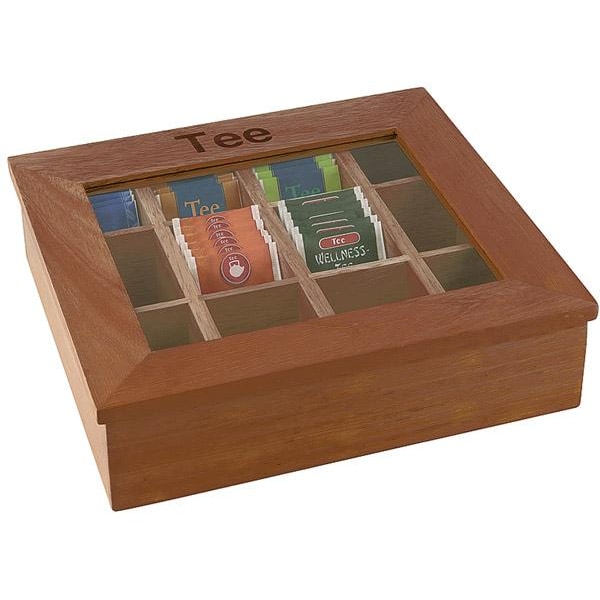 APS Teebox/Teekiste mit 12 Kammern31 x 28 cm, H: 9 cm