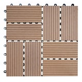 thumbnail of Pavimento in WPC Rodano, aspetto legno balcone/terrazza, 11x ciascuno 30x30cm = 1mq ~ Premium, quadrotti in teak