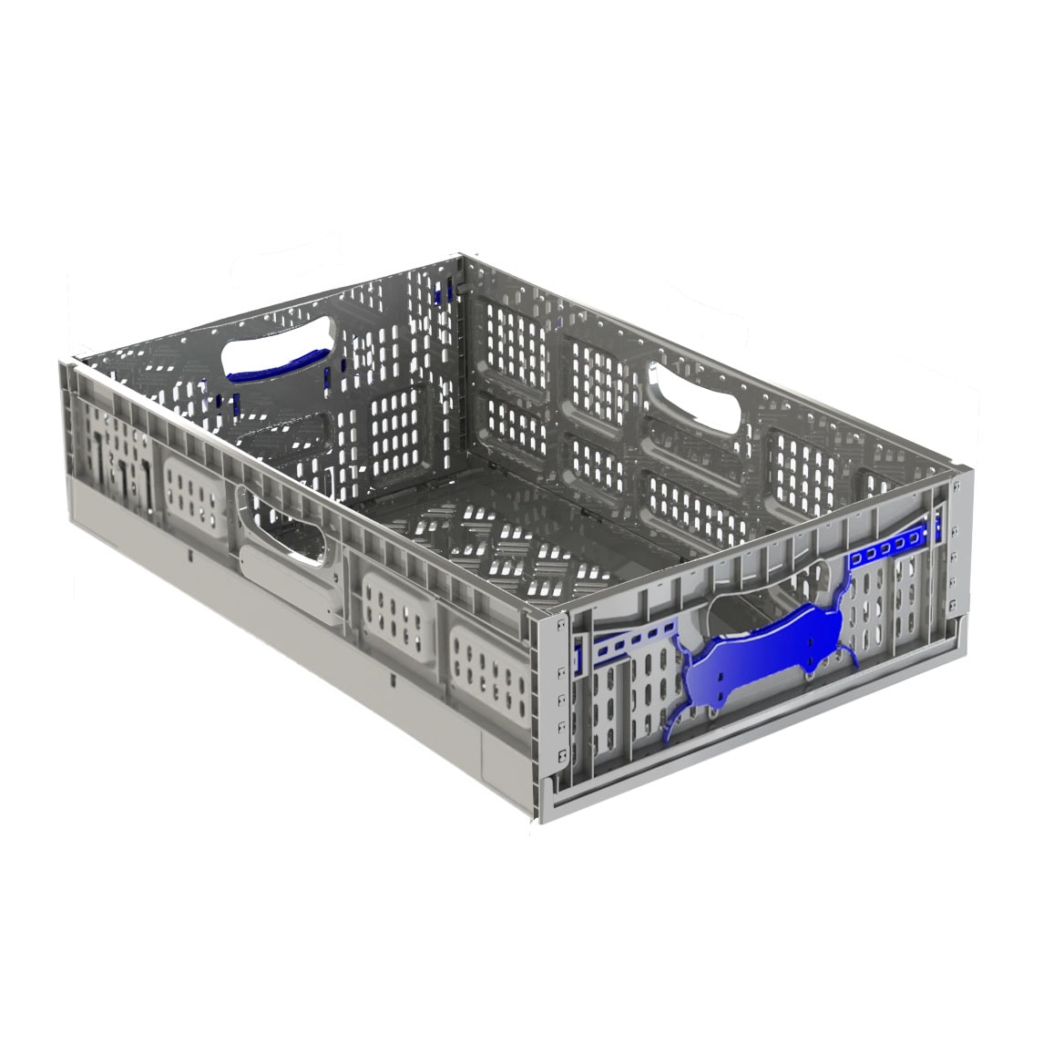 Boîte pliante à fentes aux normes européennes 600 x 400 x 120 | Boîte pliante NE 6412 Gris | DENOX