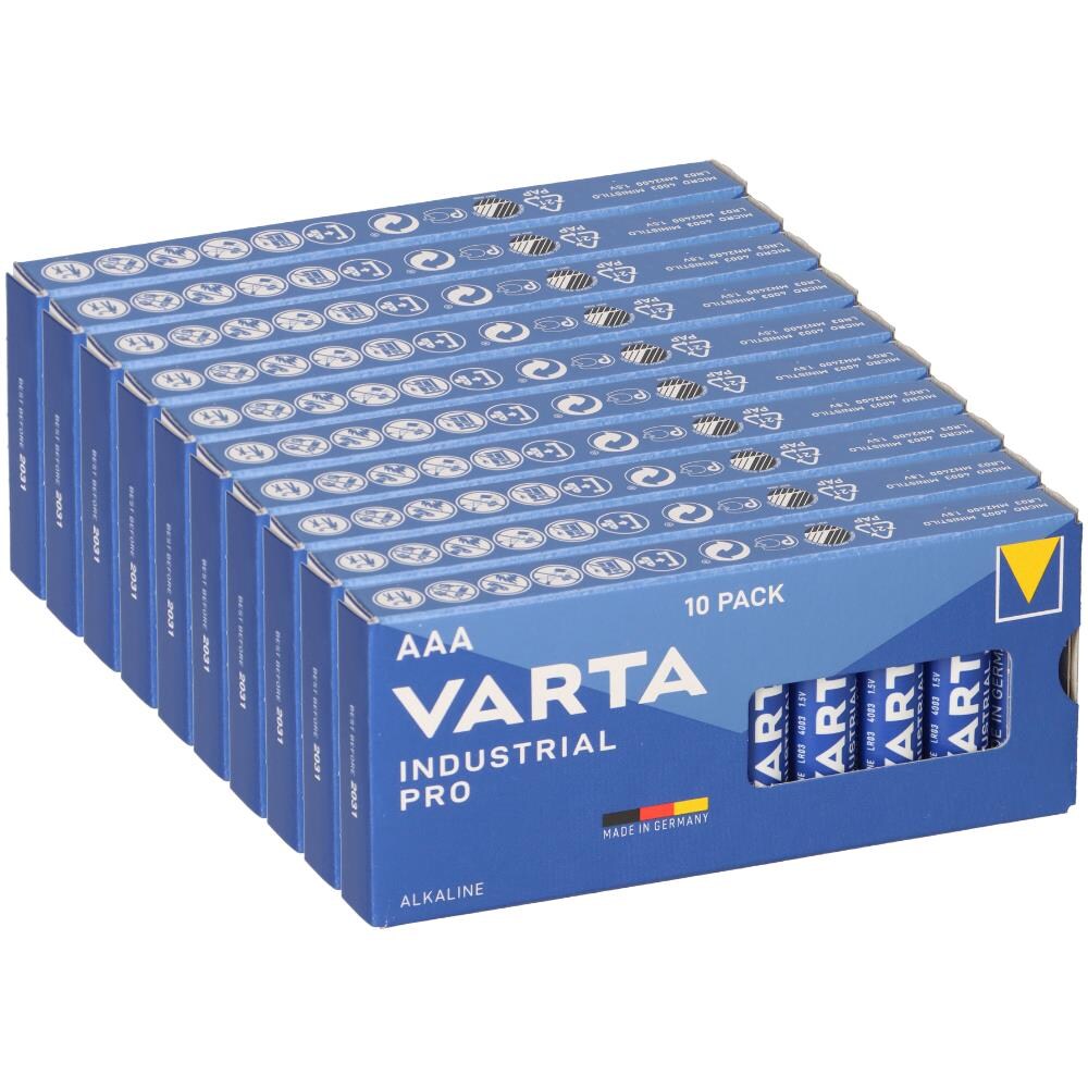 100x VARTA Industrial Micro AAA MN2400 Alkaline 4003 LR03 hochwertige Batterien