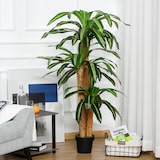 thumbnail of Dracaena artificial 160 cm con maceta árbol artificial con 66 hojas musgo planta artificial para decoración jardín balcón oficina salón Ø20x160 cm