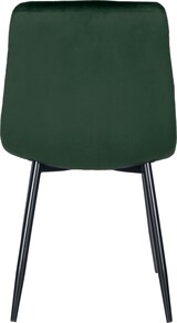 thumbnail of Décoshop26 - Esszimmerstuhl x1 mit quadratischen Ziernähten aus grünem Samtstoff und schwarzem Metall 10_0002129