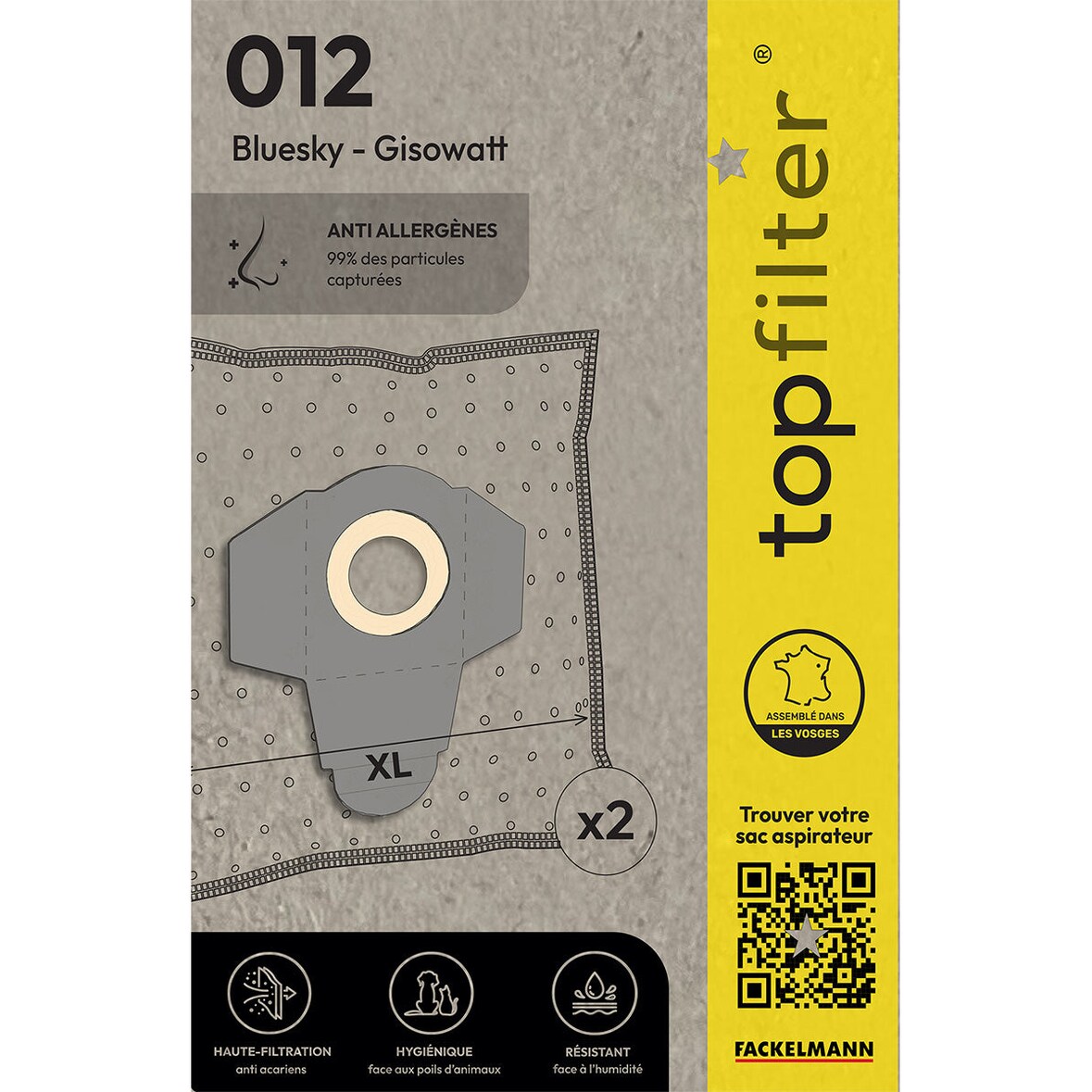 2er-Set Bluesky und Gisowatt TopFilter Premium Staubsaugerbeutel