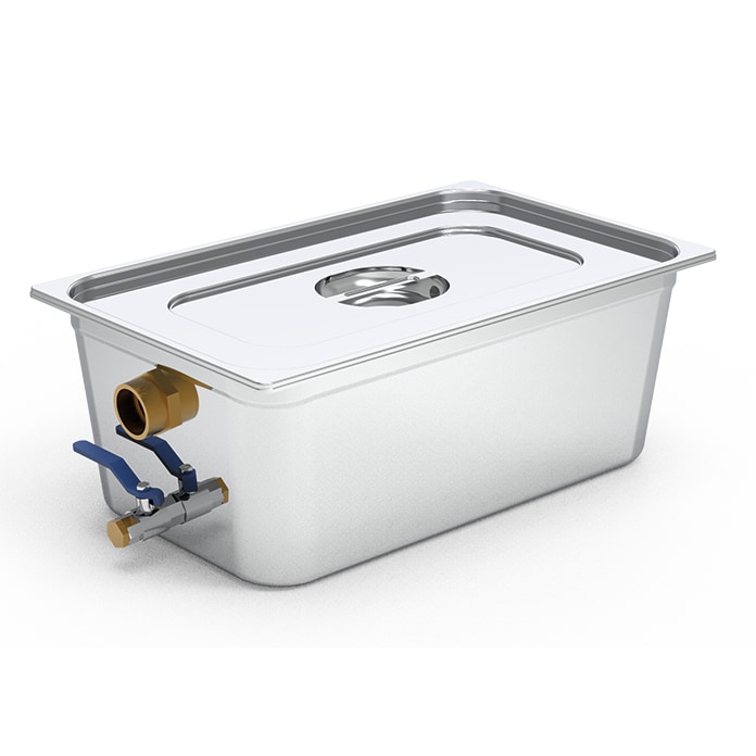 Bac à graisse inox sous évier 50 repas 530x325x200 mm