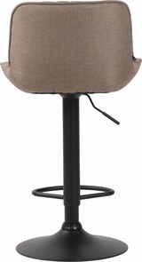 thumbnail of 2er Set Barhocker BEKIM - Stoff Taupe 50x50x86 cm Schwarz | Barstuhl Höhenverstellbar Mit Lehne Drehbar Tresenhocker Tresenstuhl Kneipenhocker