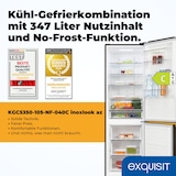 thumbnail of Exquisit Kühl-Gefrierkombination KGC5350-105-NF-040C inoxlook-az | 347 l Nutzinhalt | No Frost | Energieklasse C | Digitalanzeige | Schnellgefrieren